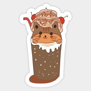 cat in a coffee cup Sticker